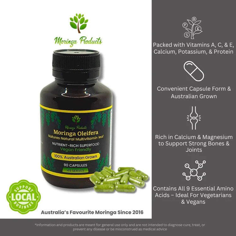 Australian Grown Moringa Capsules 90 Pack