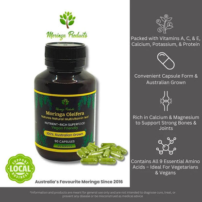 Australian Grown Moringa Capsules 90 Pack