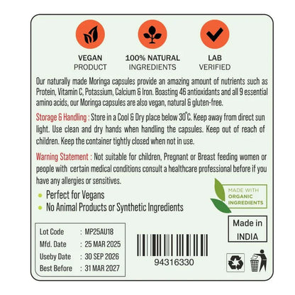 Organic Moringa Leaf Capsules